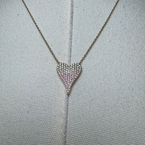 Delicate Pink Gradient Heart Pendant Necklace - Women's Jewelry